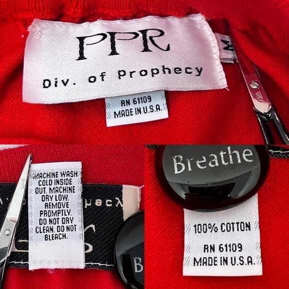 Prophecy Red Knit Midi Length Pencil Skirt Size M USA Made Cotton Comfort Waist - Picture 9 of 13